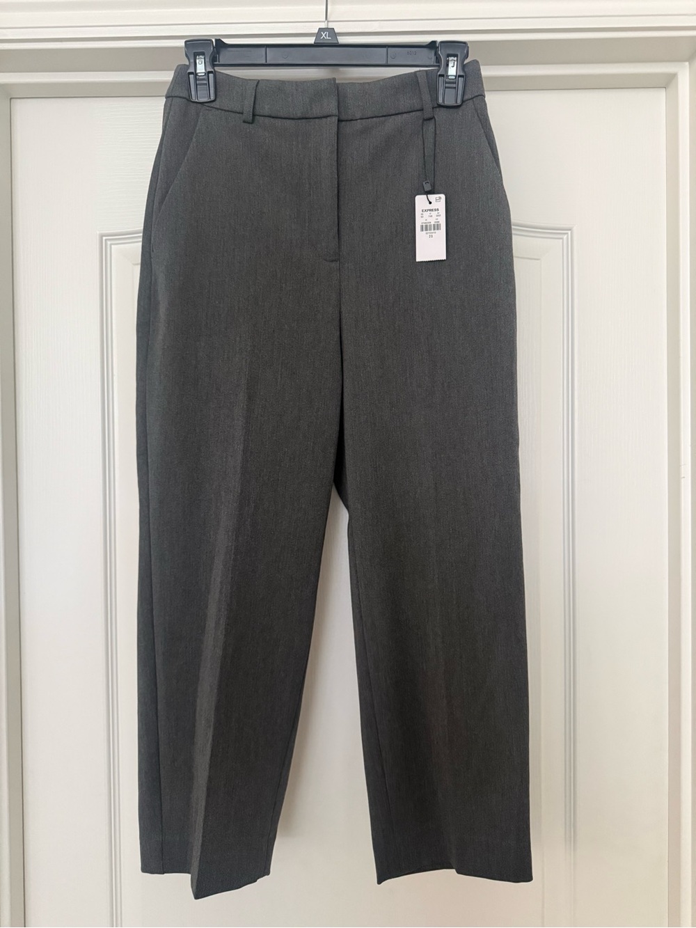 Express Editor Straight Super High Rise Pants Gray Womens 2S